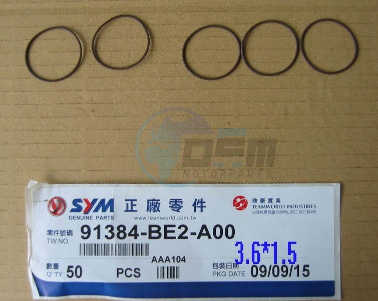Product image: Sym - 91384-BE2-A00 - O-RING 36X1.5  0