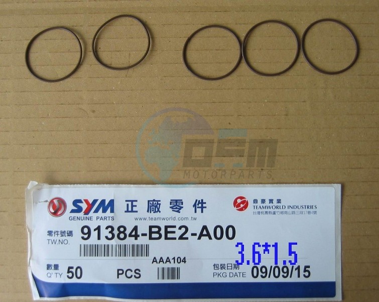 Product image: Sym - 91384-BE2-A00 - O-RING 36*1.5  0