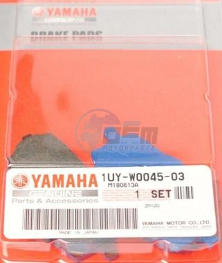 Product image: Yamaha - 1UYW00450300 - BRAKE PAD KIT  0