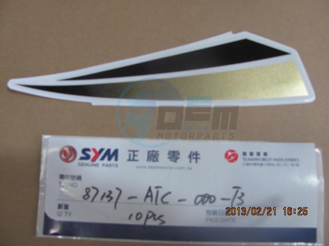 Product image: Sym - 87137-ATC-000-T3 - R.FR. FENDER STRIPE  0