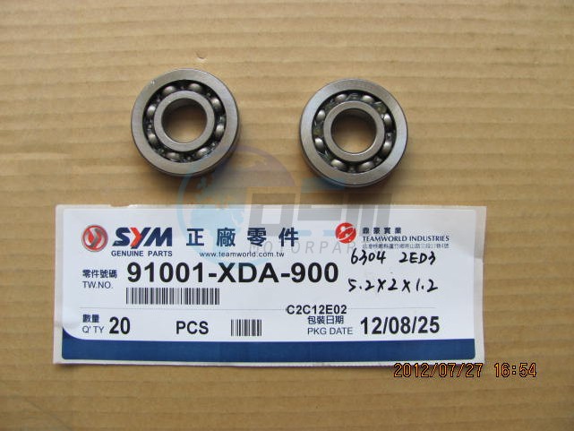 Product image: Sym - 91001-XDA-900 - BALL RADIAL SEPECIAL BRG6  0