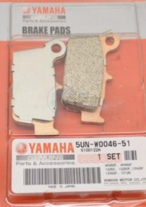 Product image: Yamaha - 5UNW00465100 - BRAKE PAD KIT 2 