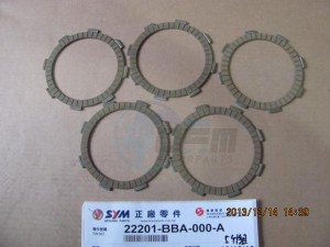 Product image: Sym - 22201-BBA-000-A - CLUTCH FR. DISK (SET 6 PCS) 