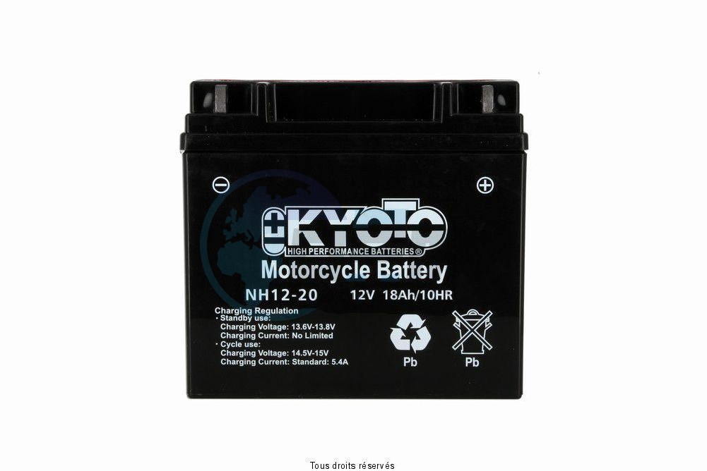 Product image: Kyoto - 712220 - Battery NH12-20 Scellé Original L176mm  W75mm H167mm 12v  20ah/10HR + Acid   1