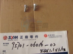 Product image: Sym - 95701-06016-02 - FLANGE BOLT M6*16 