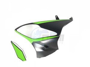 Product image: Rieju - 0/000.570.7007 - FAIRING BLACK/FLUOR LEFT LIGHT 