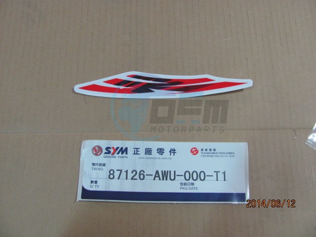 Product image: Sym - 87126-AWU-000-T1 - FR.FENDER L. STRIPE  0