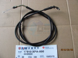 Product image: Sym - 17910-XPA-000 - THROT CABLE 