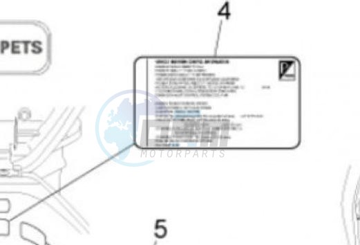 Product image: Piaggio - 671449 - Emissie kleber USA  0