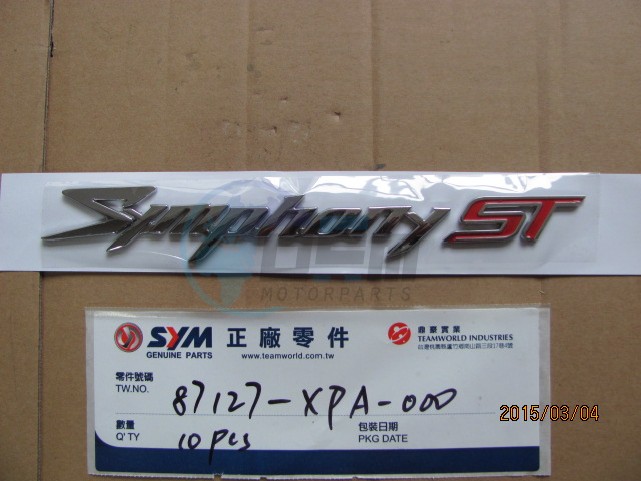 Product image: Sym - 87127-XPA-000 - R BODY COVER EMBLEM  0