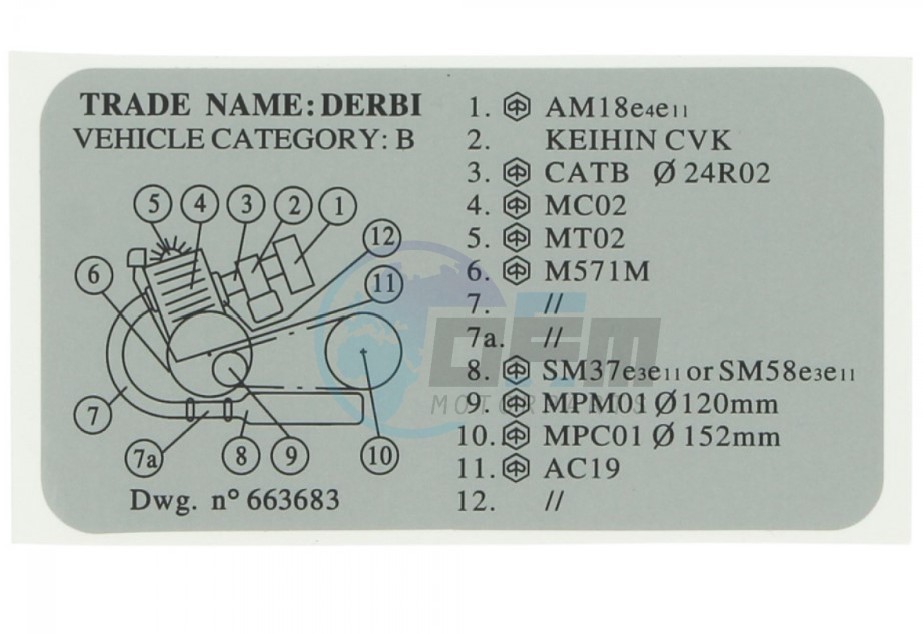 Product image: Piaggio - 663683 - HOMOLOGATION PLATES  0