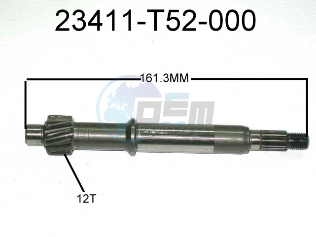 Product image: Sym - 23411-T52-000 - DRIVE SHAFT 12T  0