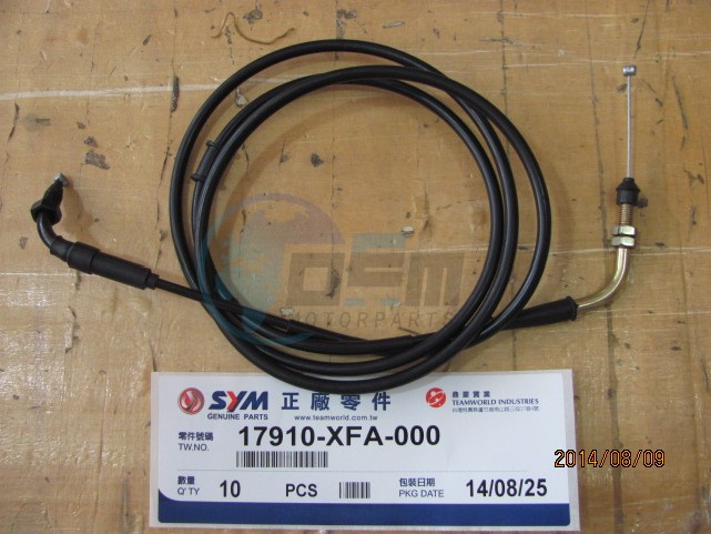 Product image: Sym - 17910-XFA-000 - GASKABEL FIDDLE 3  0