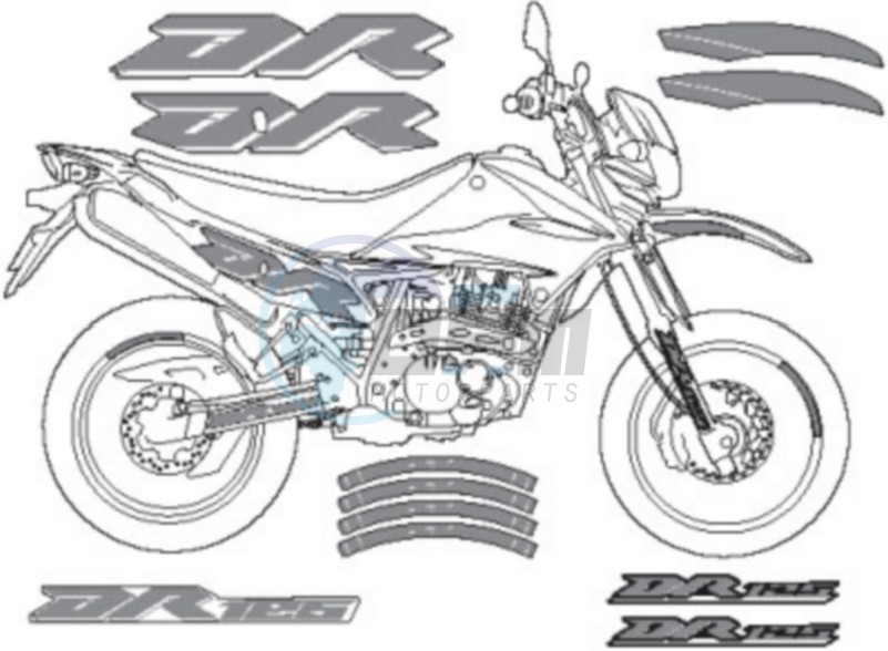 Product image: Suzuki - 990D0-24H00-PAD - STICKER SET DR125SM  0