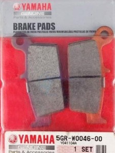 Product image: Yamaha - 5GRW00460000 - BRAKE PAD KIT 2 