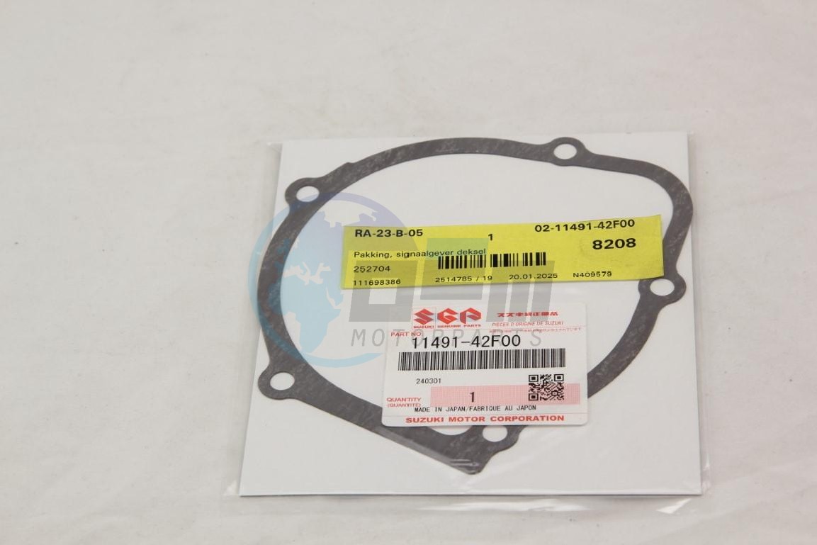 Product image: Suzuki - 11491-42F00 - GASKET, SIGNAL GENERATOR COVER  0