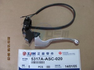 Product image: Sym - 5317A-ASC-020 - L.STRG.HANDLE LEVER ASSY 