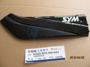 Product image: Sym - 83520-XPA-000-KK3 - R. SIDE COVER(GY-010U/BK-09TUG) 