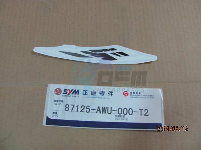 Product image: Sym - 87125-AWU-000-T2 - FR.FENDER R. STRIPE  0