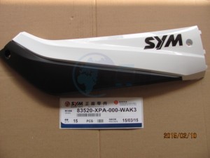 Product image: Sym - 83520-XPA-000-WAK3 - R. SIDE COVER 