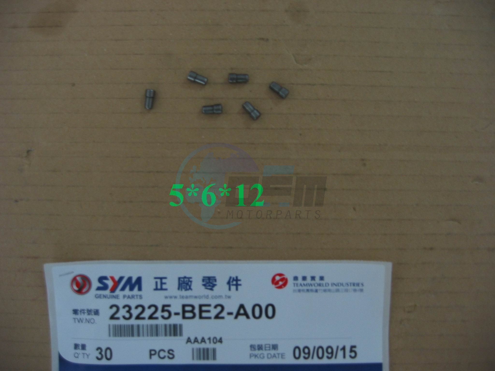 Product image: Sym - 23225-BE2-A00 - ROLLER GUIDE PIN(RKGC8)  1