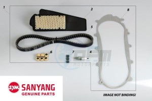 Product image: Sym - SERVFID4EFI-125 - SYM WARTUNGS KIT FIDDLEIV 125 LIQ.COOLED E5 (SERVFID4EFI-125) 