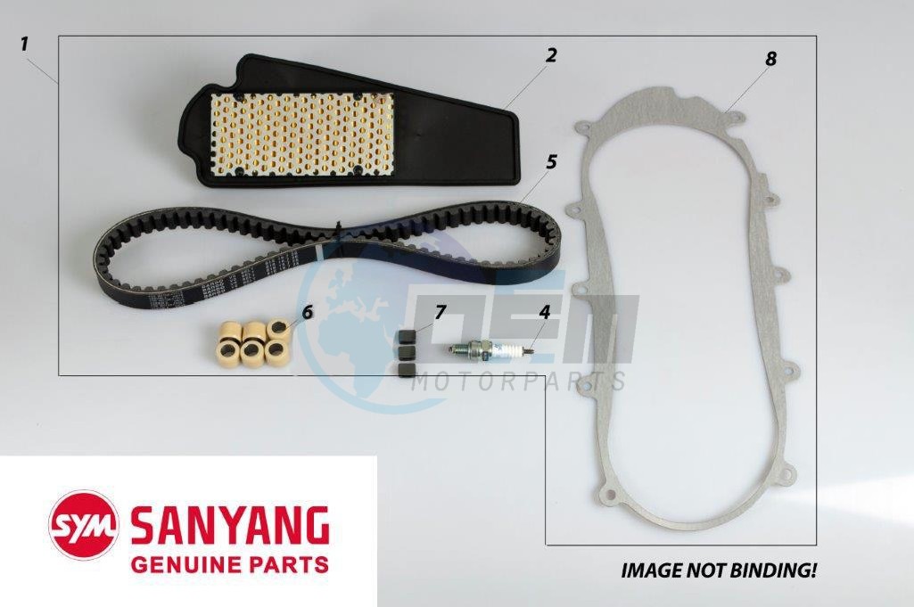 Product image: Sym - SERVFID4EFI-125 - SYM WARTUNGS KIT FIDDLEIV 125 LIQ.COOLED E5 (SERVFID4EFI-125)  0