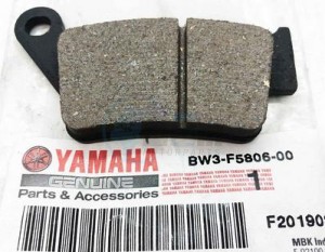 Product image: Yamaha - BW3F58060000 - BRAKE PAD KIT 2 