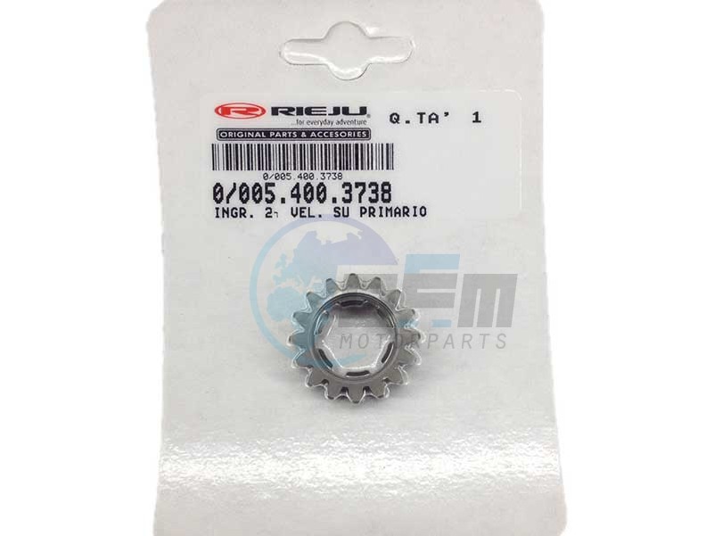 Product image: Rieju - 0/005.400.3738 - GEARWHEEL 2th ON PRIMARY  0