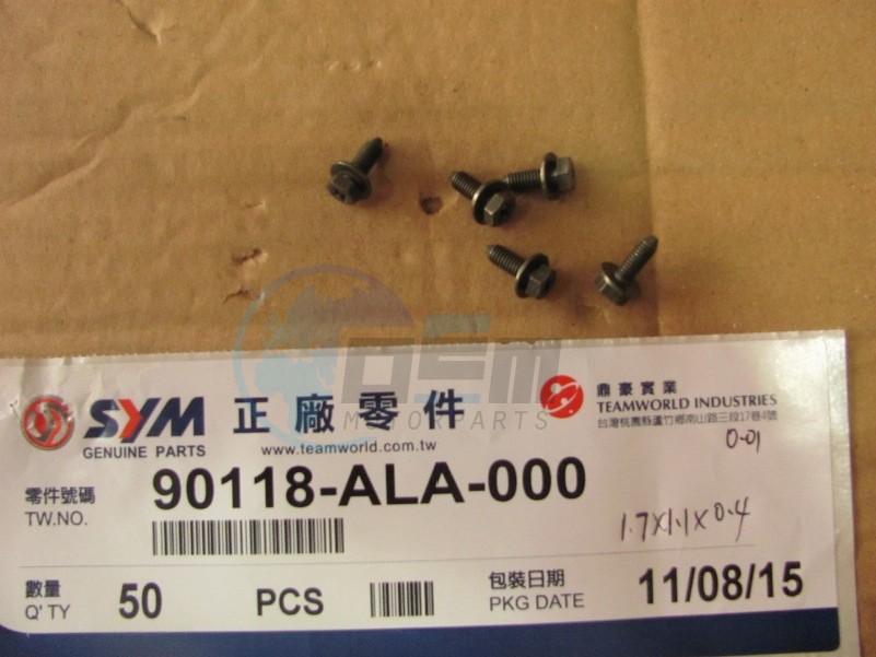 Product image: Sym - 90118-ALA-000 - WASHER BOLT 5*14  1