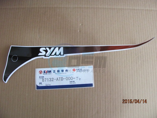 Product image: Sym - 87132-ATD-000-T4 - L. SIDE COVER STRIPE  0